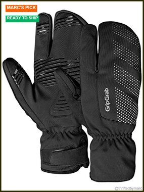 Windproof Deep Winter Lobster Cycling Gloves Padded Fleece Lining